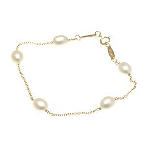 TIFFANY & CO. 18k Rose Gold Pearl Charm Bracelet